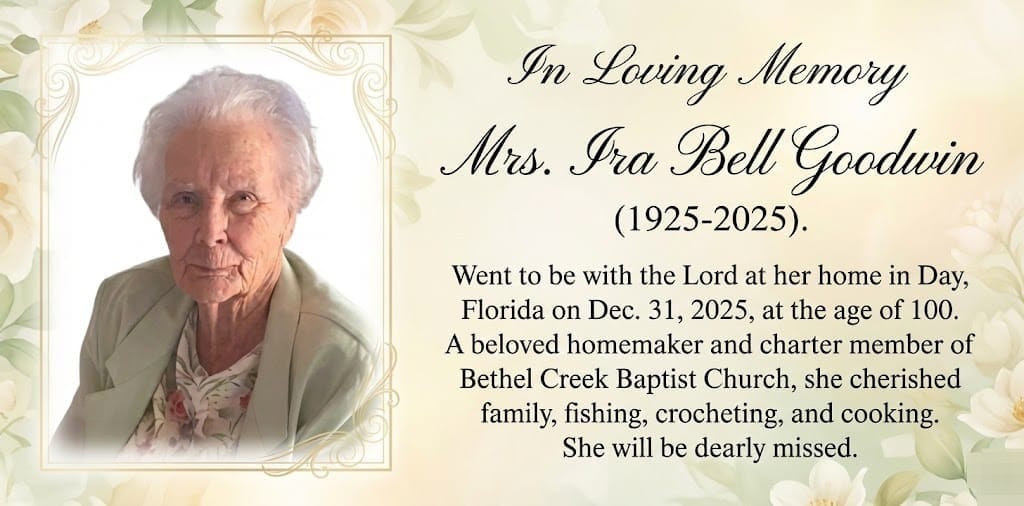 Ira Bell Goodwin Obituary