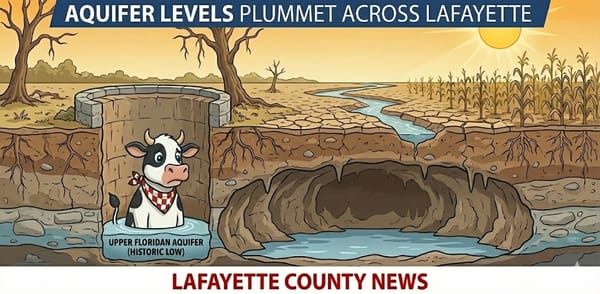 THE SUWANNEE’S SILENT STRUGGLE: AQUIFER LEVELS PLUMMET ACROSS LAFAYETTE COUNTY